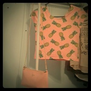 A pink, pineapple crop top